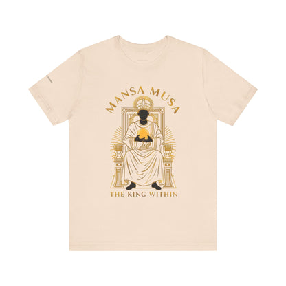 Mansa Musa “The King Within” T-Shirt – Luxury Gold Line Art | LenaGrace Designs