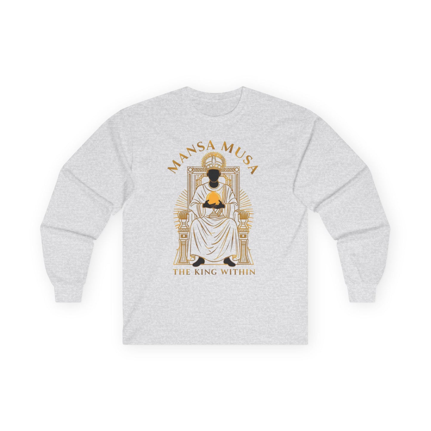 Mansa Musa “The King Within” T-Shirt – Luxury Gold Line Art | LenaGrace Designs