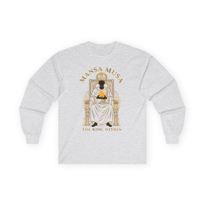 Mansa Musa “The King Within” T-Shirt – Luxury Gold Line Art | LenaGrace Designs