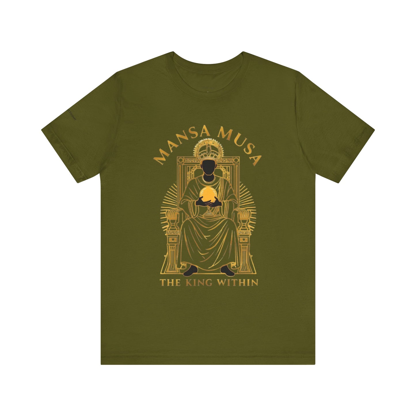 Mansa Musa “The King Within” T-Shirt – Luxury Gold Line Art | LenaGrace Designs