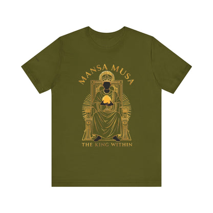 Mansa Musa “The King Within” T-Shirt – Luxury Gold Line Art | LenaGrace Designs