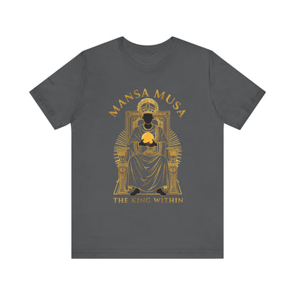 Mansa Musa “The King Within” T-Shirt – Luxury Gold Line Art | LenaGrace Designs