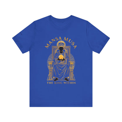 Mansa Musa “The King Within” T-Shirt – Luxury Gold Line Art | LenaGrace Designs