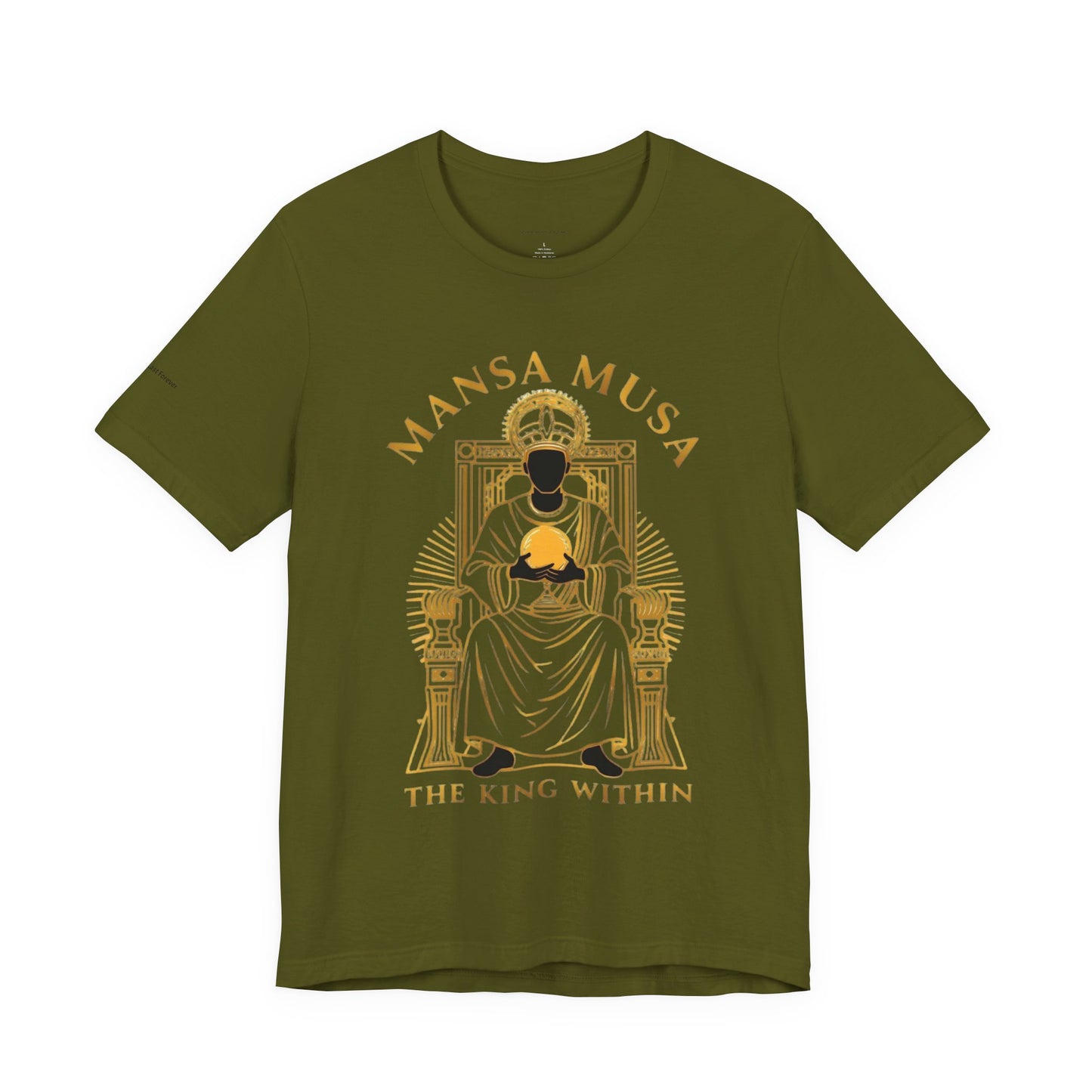 Mansa Musa “The King Within” T-Shirt – Luxury Gold Line Art | LenaGrace Designs