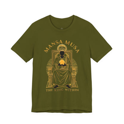 Mansa Musa “The King Within” T-Shirt – Luxury Gold Line Art | LenaGrace Designs