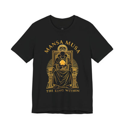 Mansa Musa “The King Within” T-Shirt – Luxury Gold Line Art | LenaGrace Designs