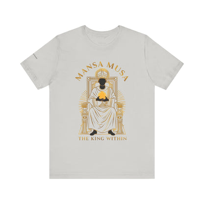 Mansa Musa “The King Within” T-Shirt – Luxury Gold Line Art | LenaGrace Designs