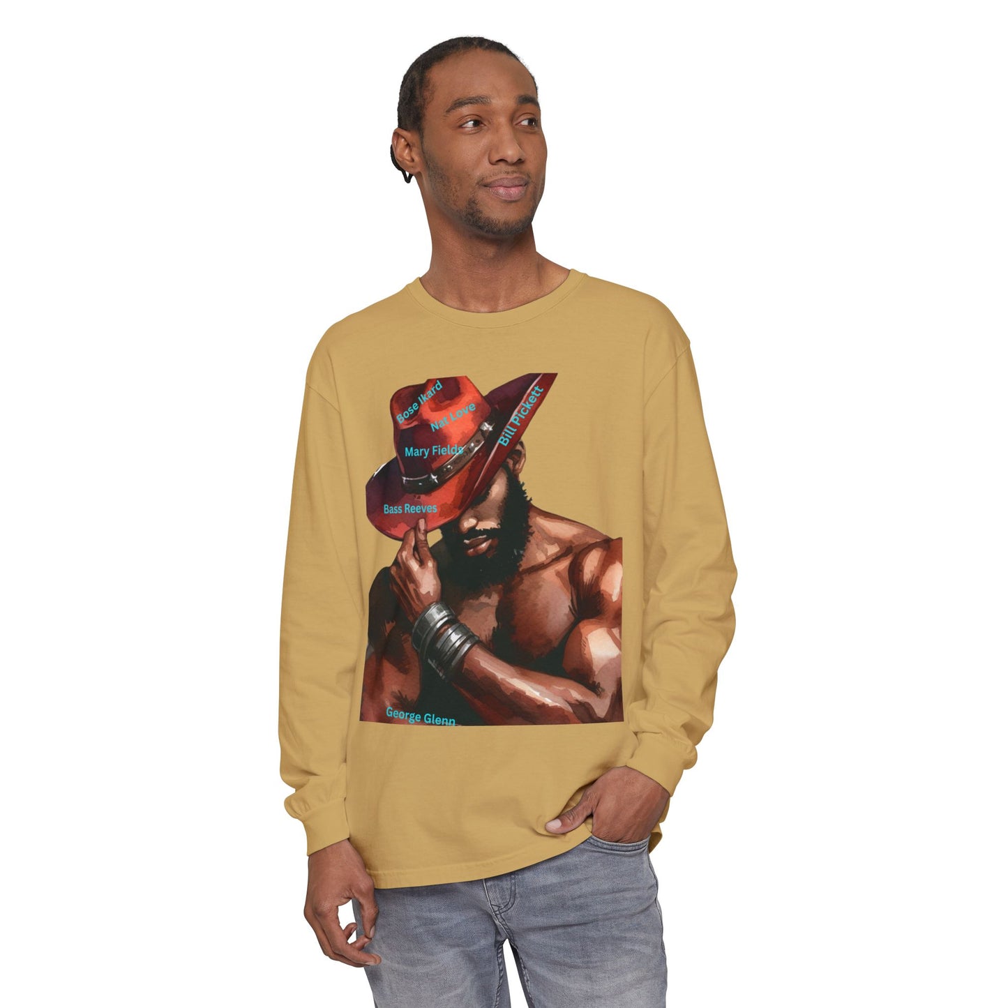 The Black Cowboys Stylish Long Sleeve Tee with Bold Graphic Art