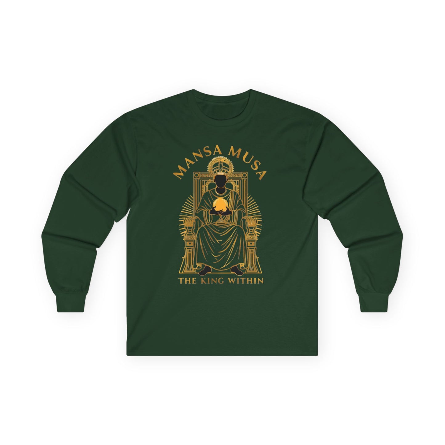 Mansa Musa “The King Within” T-Shirt – Luxury Gold Line Art | LenaGrace Designs