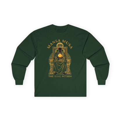 Mansa Musa “The King Within” T-Shirt – Luxury Gold Line Art | LenaGrace Designs