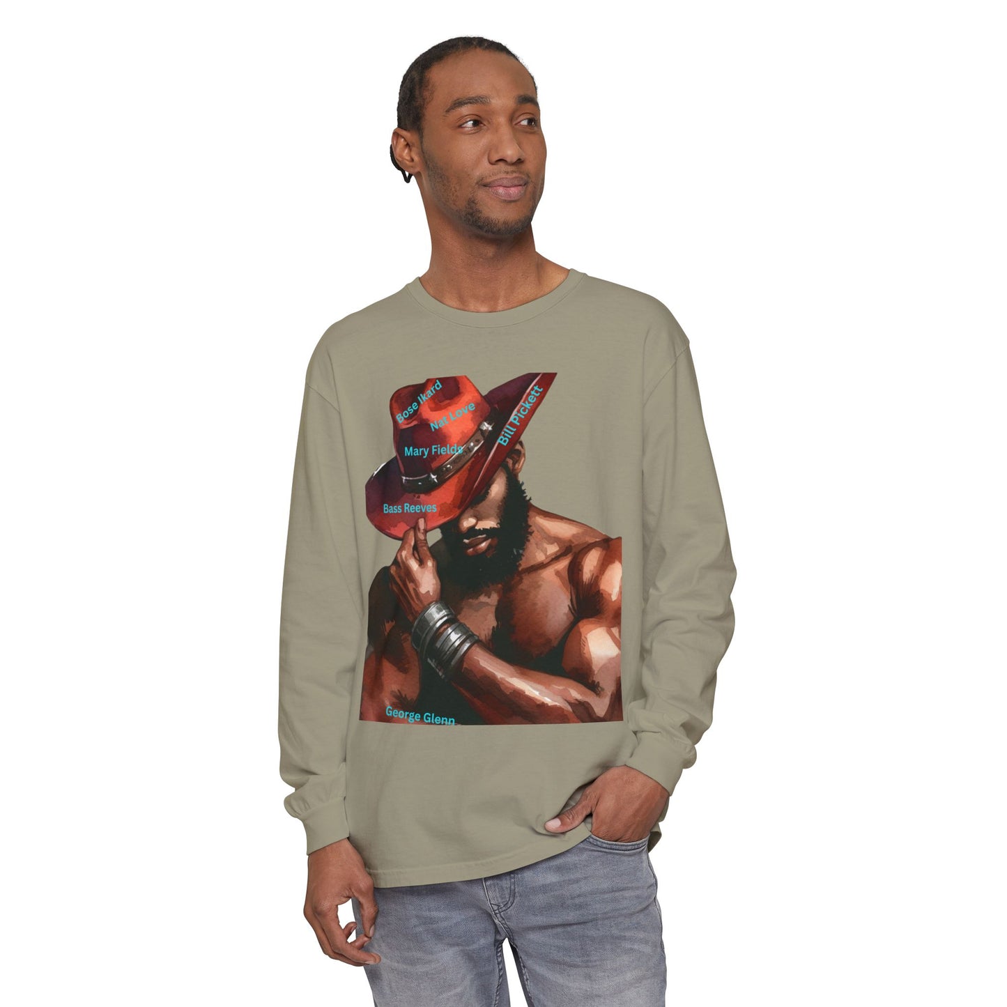 The Black Cowboys Stylish Long Sleeve Tee with Bold Graphic Art