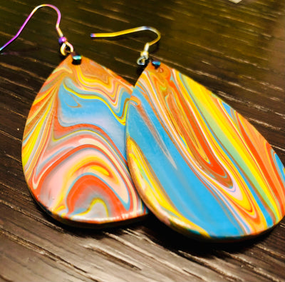 Vibrant Wooden Earrings