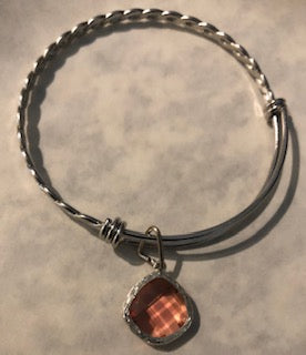 Pink Charm Bracelet with earrings - LenaGrace Designs