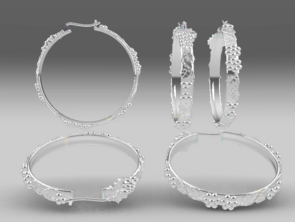 Sterling Silver Grapevine Hoops - LenaGrace Designs