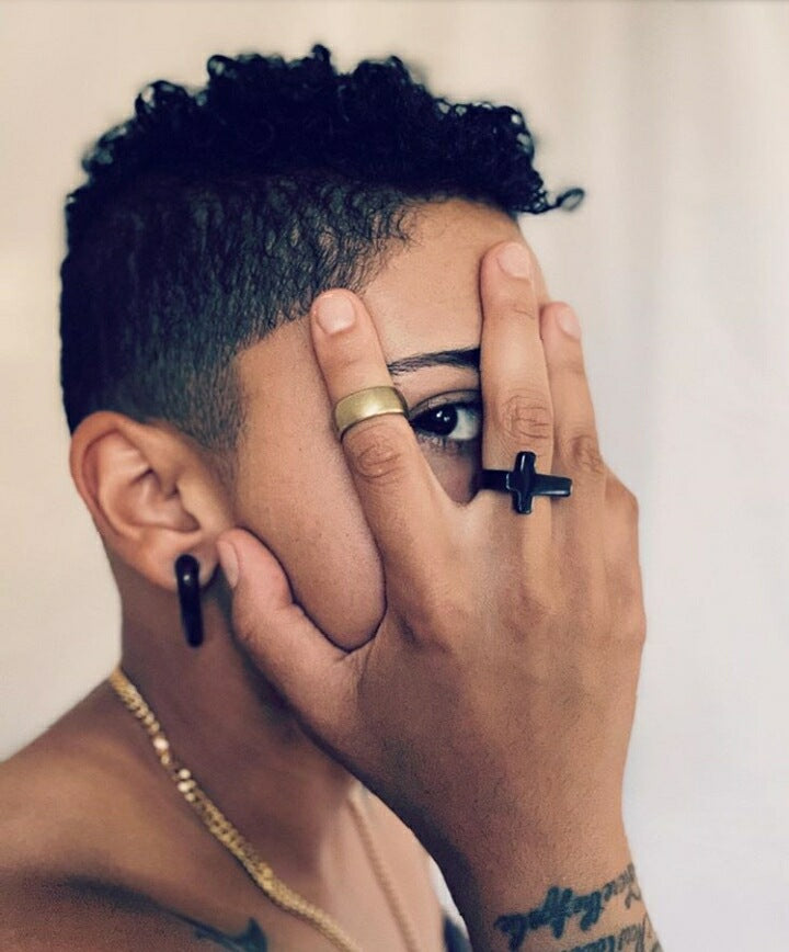 Black Stainless Steel Cross Ring - LenaGrace Designs