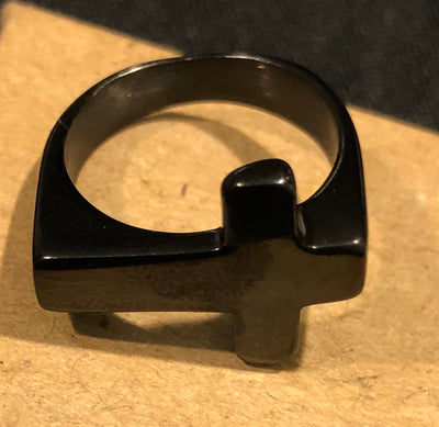 Black Stainless Steel Cross Ring - LenaGrace Designs